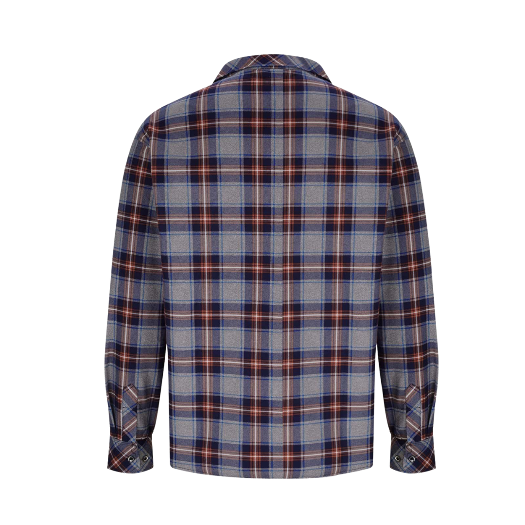 Men's Sherpa Lined Flannel Button-Up Shirt Jacket - Red, Medium
