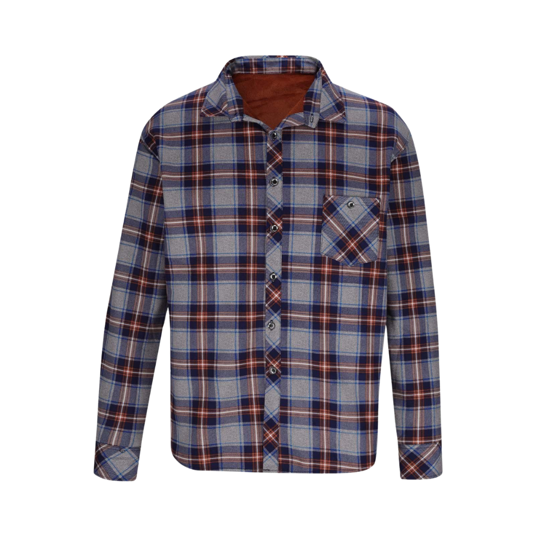 Men's Sherpa Lined Flannel Button-Up Shirt Jacket - Red, Medium